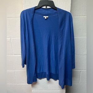 Talbots Women's Blue Open-Front Sweater